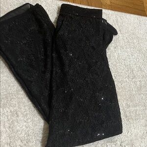 Zara Black Lace Wide Leg Pants